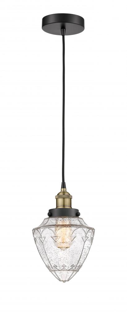 Bullet - 1 Light - 7 inch - Black Antique Brass - Cord hung - Mini Pendant