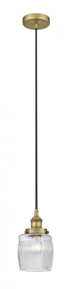Colton - 1 Light - 6 inch - Brushed Brass - Cord hung - Mini Pendant