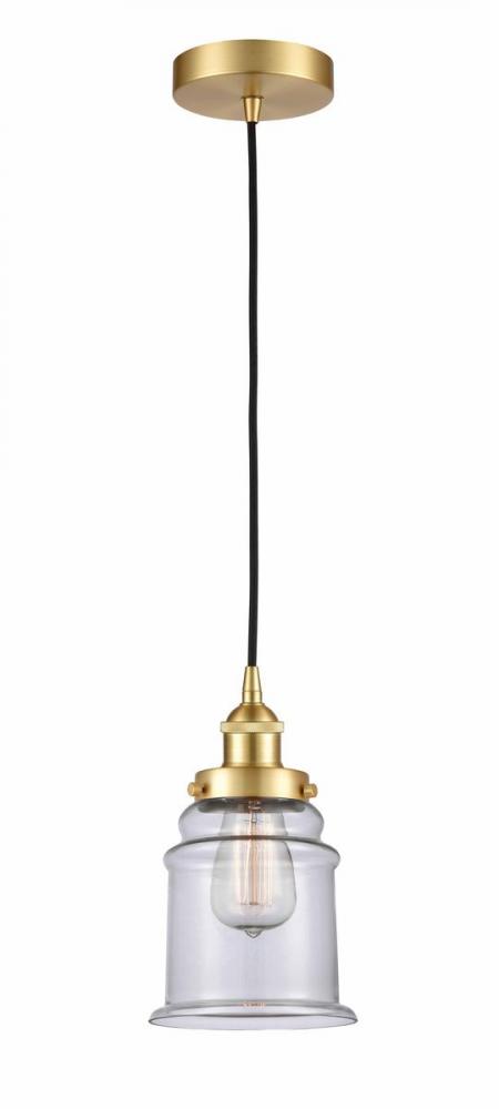 Canton - 1 Light - 6 inch - Satin Gold - Cord hung - Mini Pendant