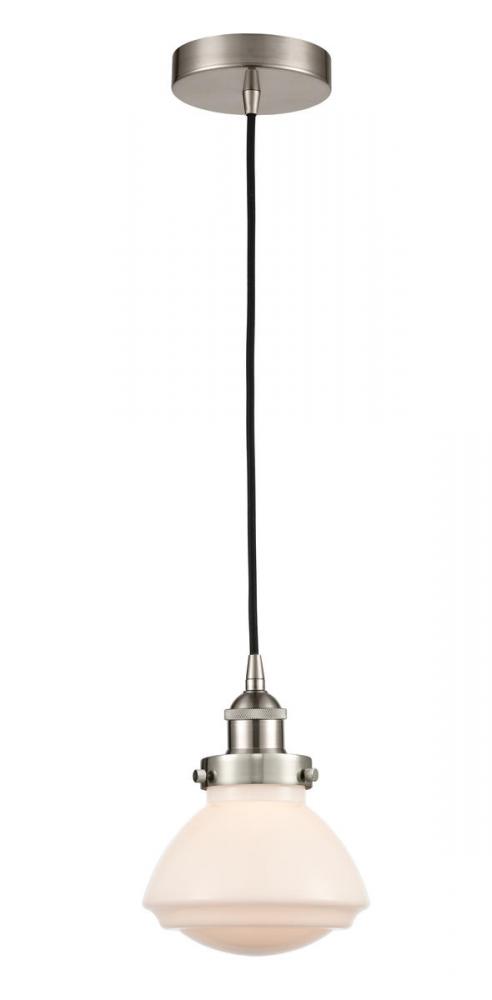 Olean - 1 Light - 7 inch - Brushed Satin Nickel - Cord hung - Mini Pendant