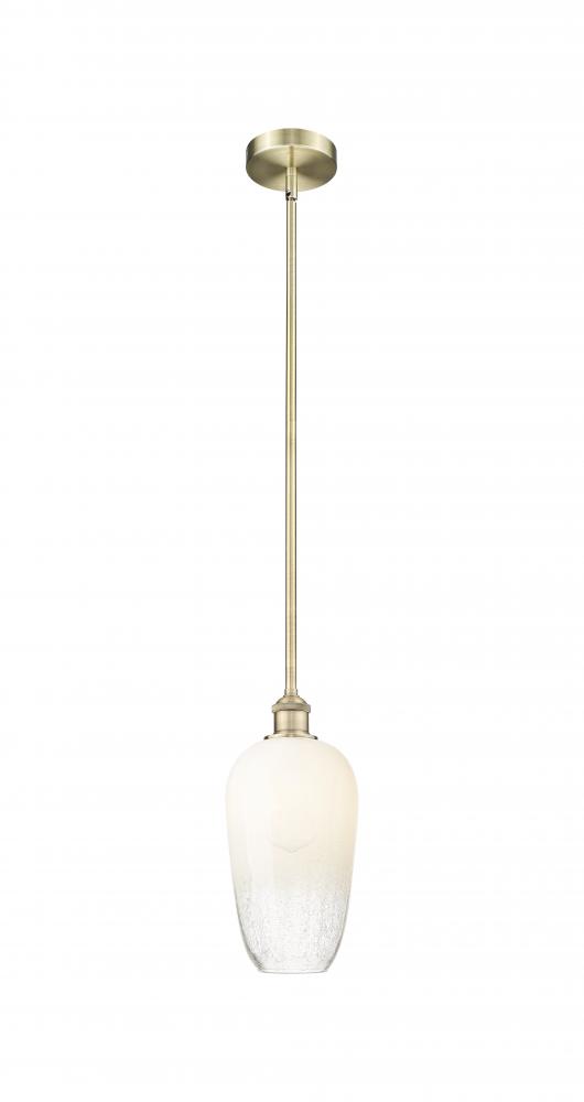 Brookhaven Flute - 1 Light - 7 inch - Antique Brass - Stem hung - Mini Pendant