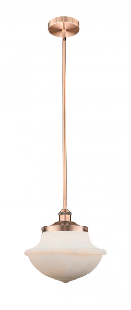 Oxford - 1 Light - 12 inch - Antique Copper - Cord hung - Mini Pendant