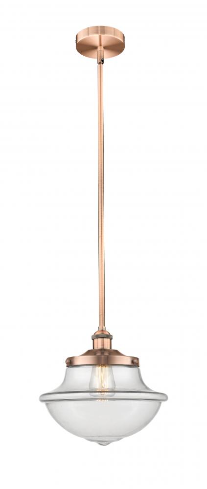 Oxford - 1 Light - 12 inch - Antique Copper - Cord hung - Mini Pendant