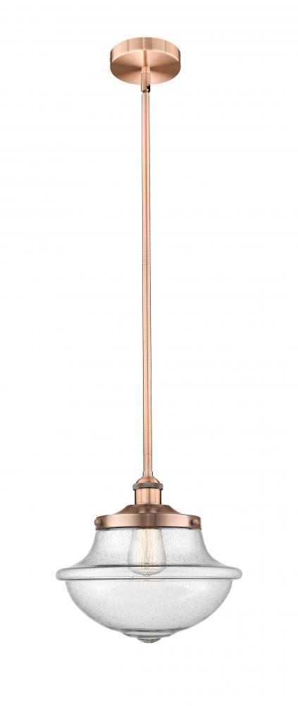 Oxford - 1 Light - 12 inch - Antique Copper - Cord hung - Mini Pendant