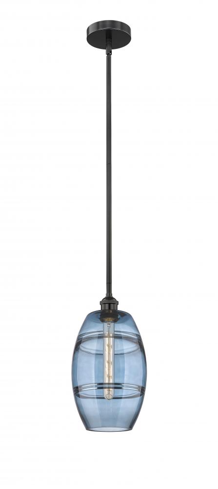 Vaz - 1 Light - 8 inch - Matte Black - Cord hung - Mini Pendant