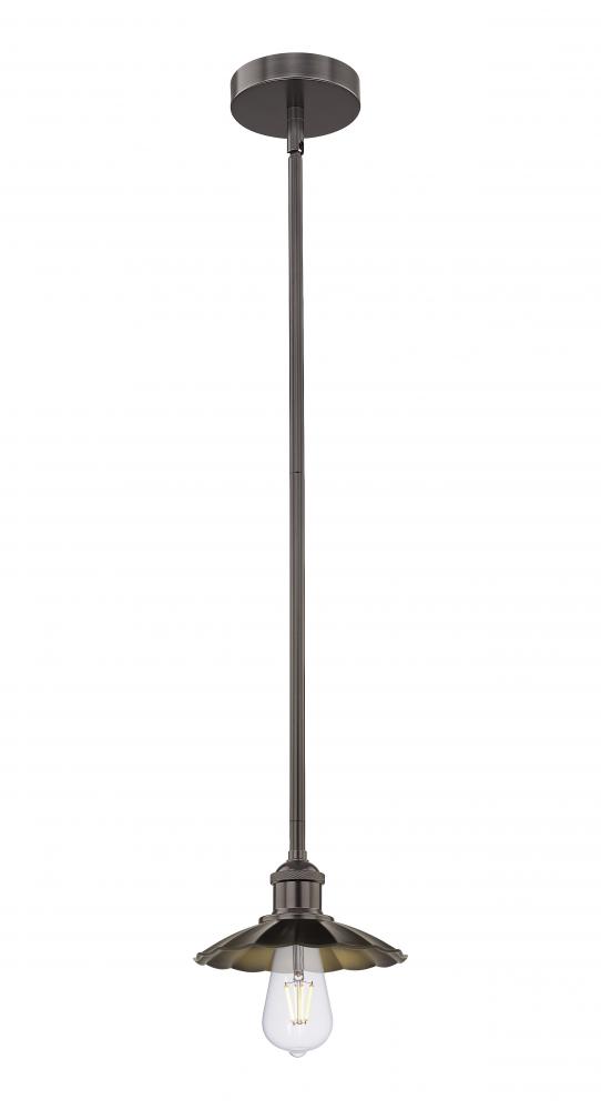 Scallop - 1 Light - 8 inch - Oil Rubbed Bronze - Stem Hung - Mini Pendant