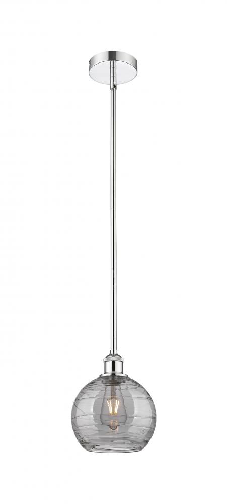 Athens Deco Swirl - 1 Light - 8 inch - Polished Chrome - Cord hung - Mini Pendant