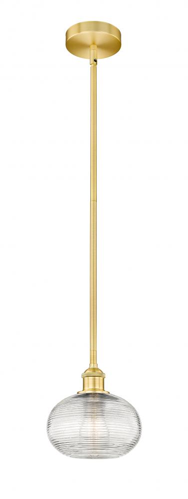 Ithaca - 1 Light - 8 inch - Satin Gold - Cord hung - Mini Pendant