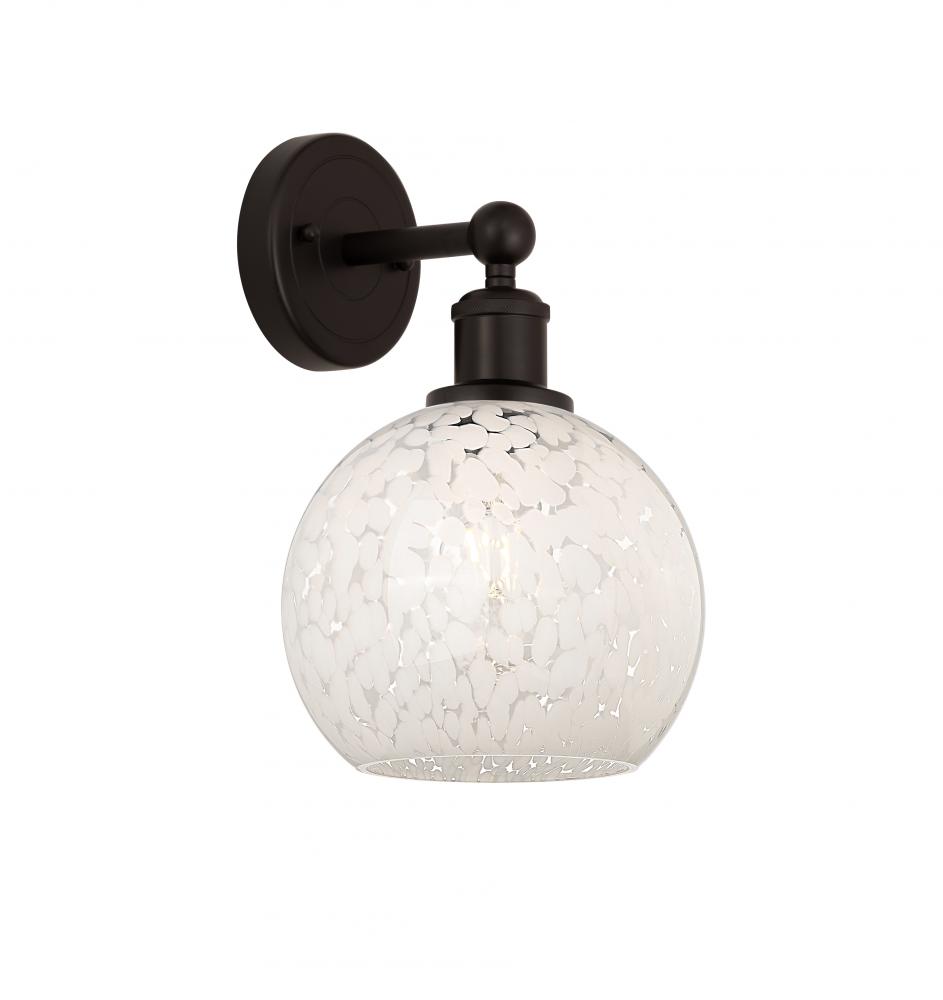 White Mouchette - 1 Light - 8 inch - Oil Rubbed Bronze - Sconce