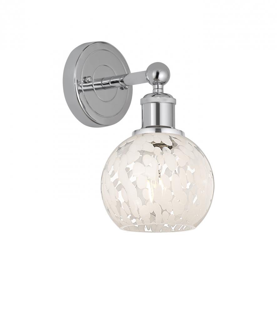 White Mouchette - 1 Light - 6 inch - Polished Chrome - Sconce