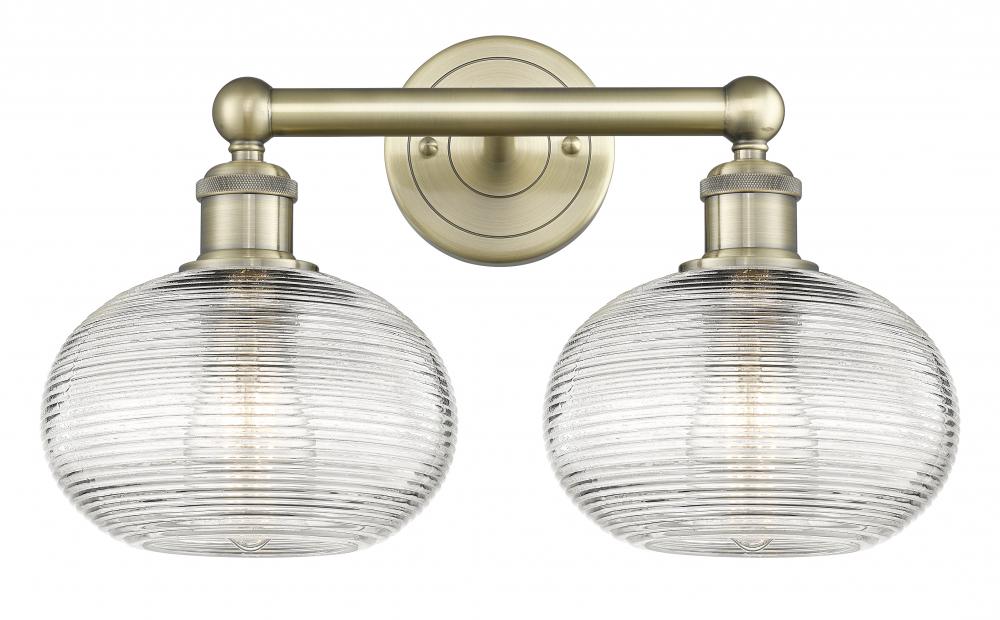 Ithaca - 2 Light - 17 inch - Antique Brass - Bath Vanity Light