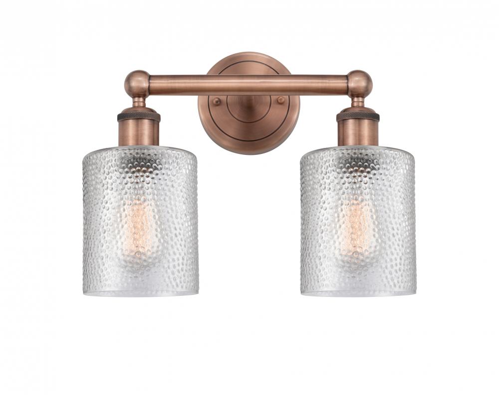 Cobbleskill - 2 Light - 14 inch - Antique Copper - Bath Vanity Light