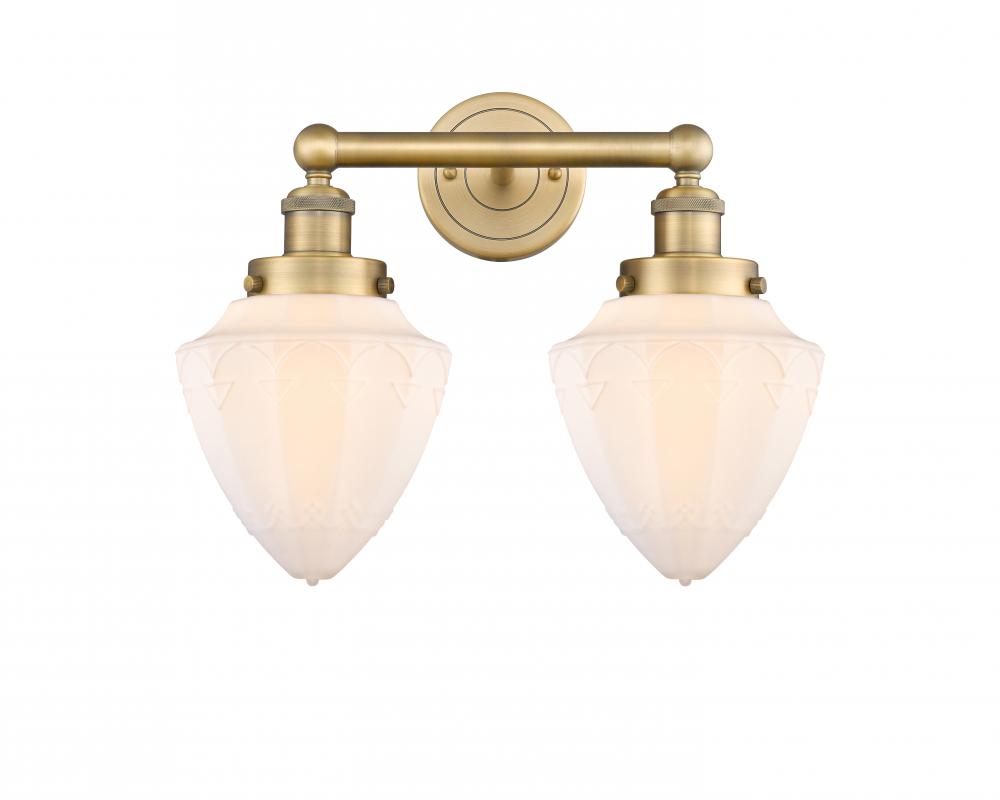 Bullet - 2 Light - 15 inch - Brushed Brass - Bath Vanity Light