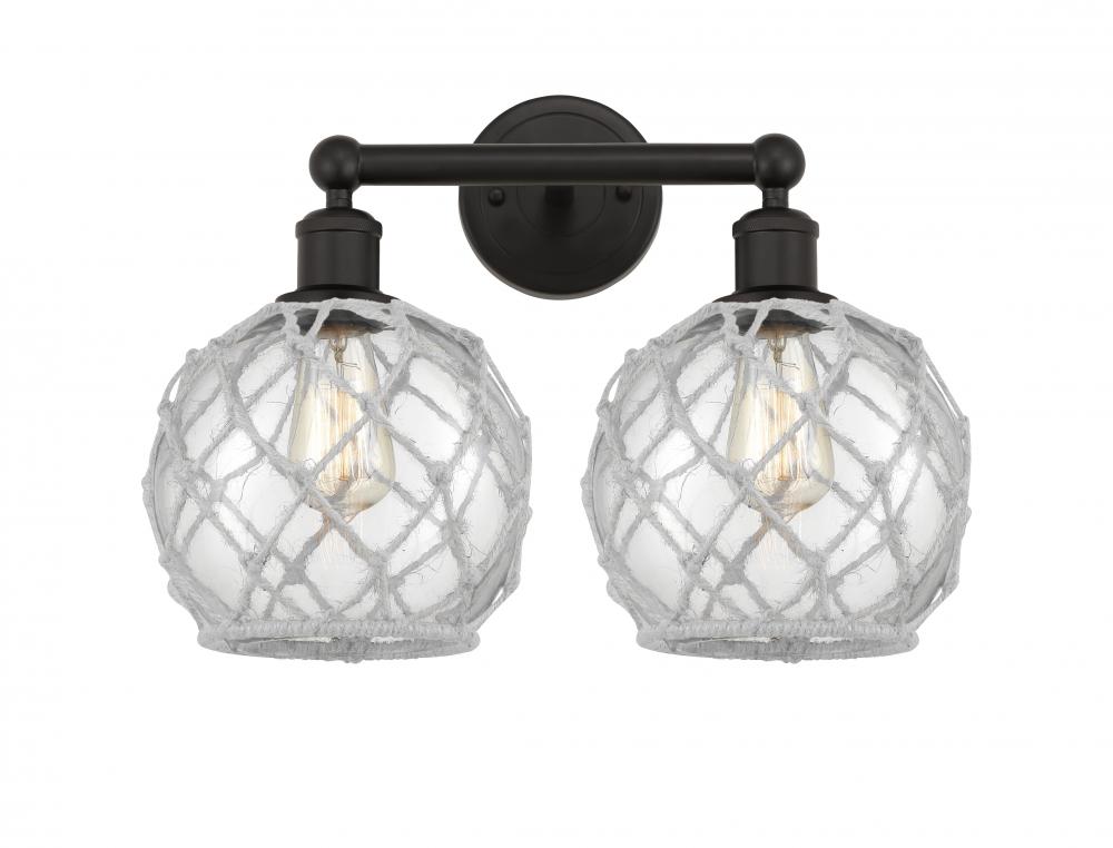 Farmhouse Rope - 2 Light - 17 inch - Oil Rubbed Bronze - Bath Vanity Light