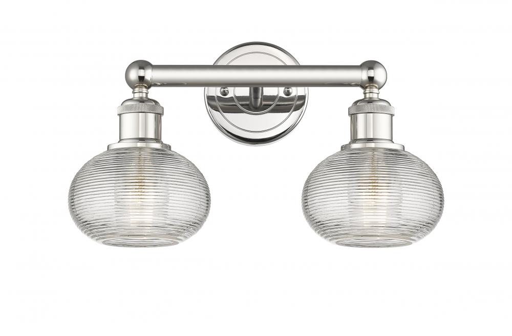 Ithaca - 2 Light - 15 inch - Polished Nickel - Bath Vanity Light