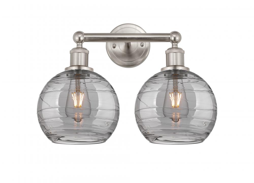 Athens Deco Swirl - 2 Light - 17 inch - Satin Nickel - Bath Vanity Light