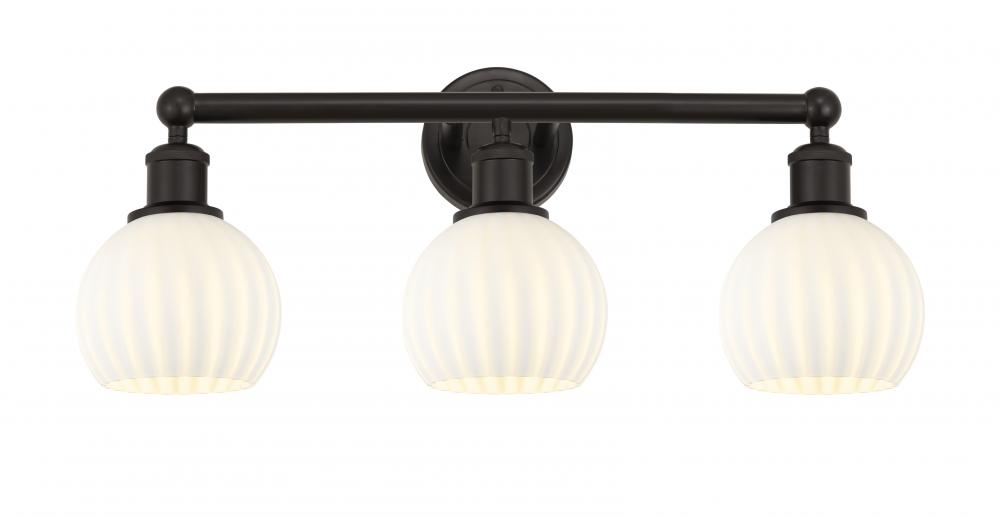 White Venetian - 3 Light - 24 inch - Oil Rubbed Bronze - Bath Vanity Light