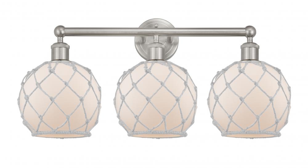 Farmhouse Rope - 3 Light - 26 inch - Brushed Satin Nickel - Bath Vanity Light