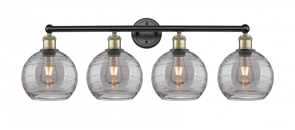 Athens Deco Swirl - 4 Light - 35 inch - Black Antique Brass - Bath Vanity Light