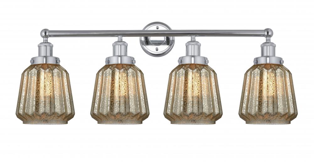 Chatham - 4 Light - 34 inch - Polished Chrome - Bath Vanity Light