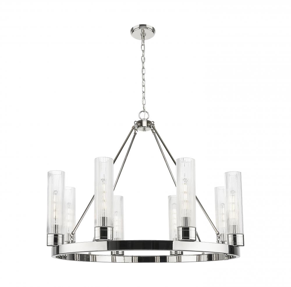 Boreas - 6 Light - 36 inch - Polished Nickel - Chandelier