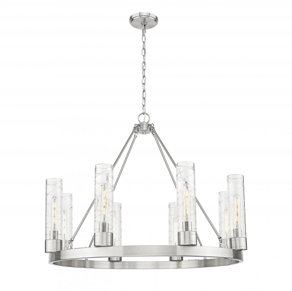 Boreas - 8 Light - 36 inch - Satin Nickel - Chandelier