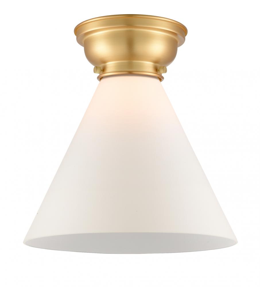 Cone - 1 Light - 12 inch - Satin Gold - Flush Mount