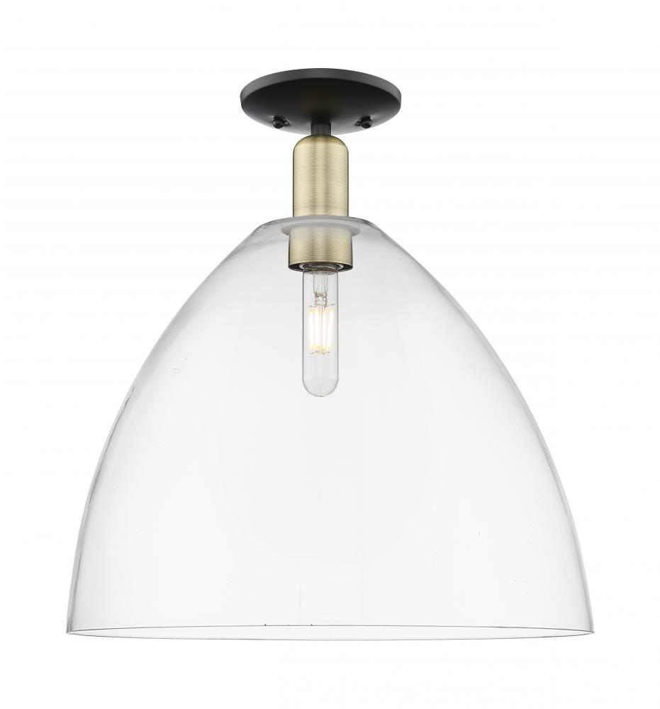 Bristol - 1 Light - 16 inch - Black Antique Brass - Semi-Flush Mount