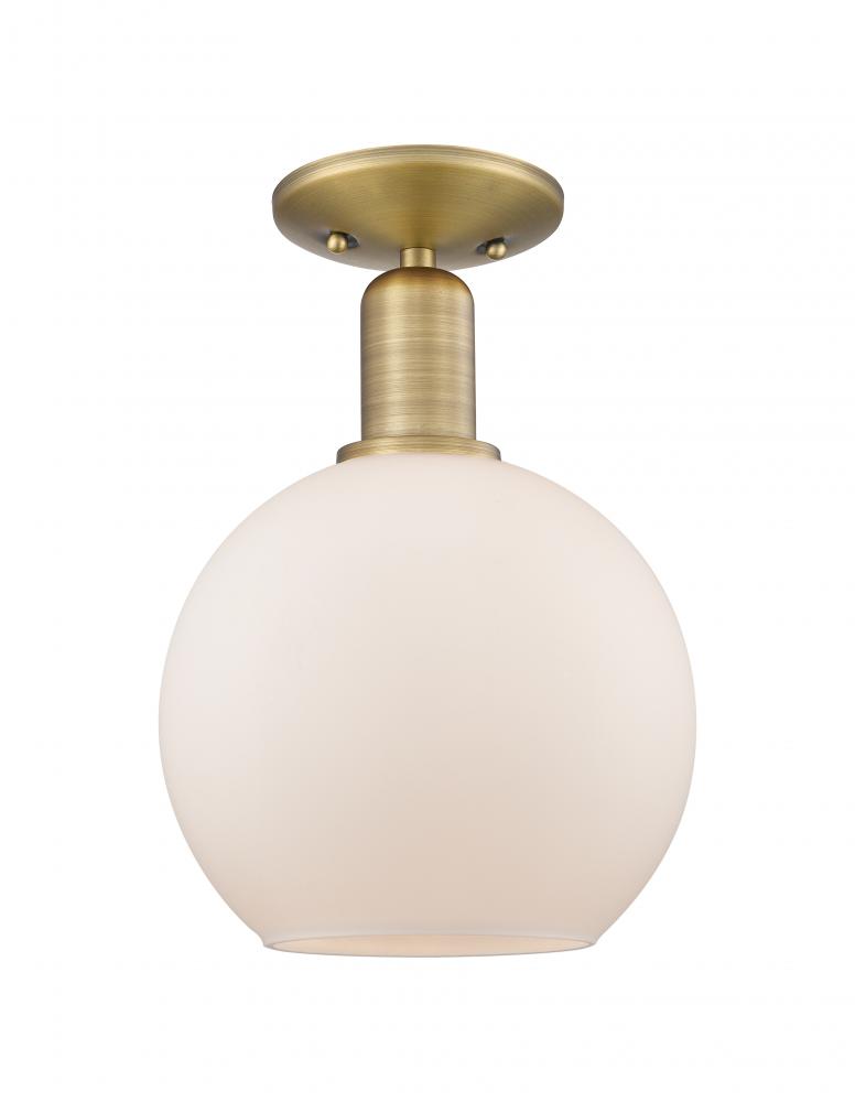 Athens - 1 Light - 8 inch - Antique Brass - Semi-Flush Mount