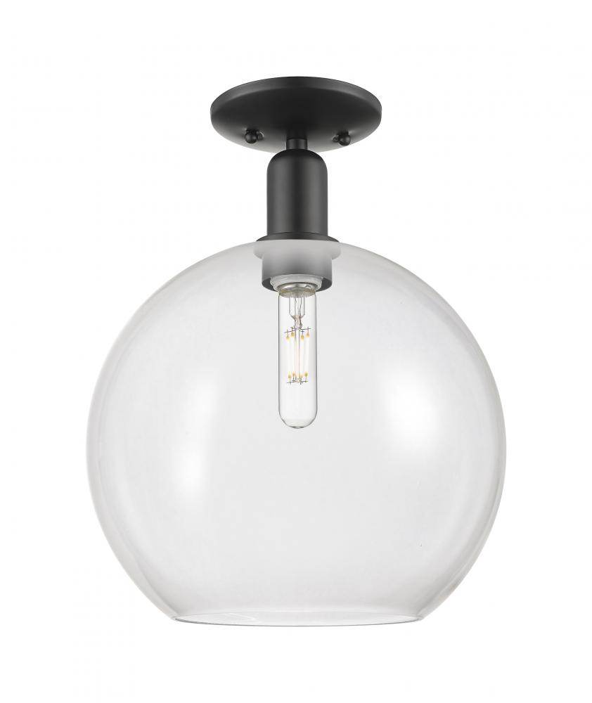 Athens - 1 Light - 12 inch - Matte Black - Semi-Flush Mount