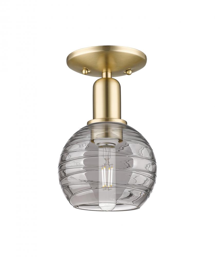 Athens Deco Swirl - 1 Light - 6 inch - Champagne Bronze - Semi-Flush Mount