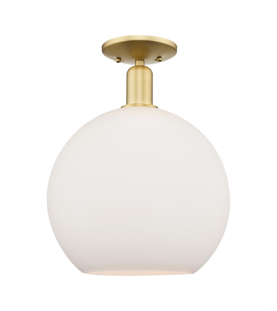Athens - 1 Light - 12 inch - Satin Gold - Semi-Flush Mount