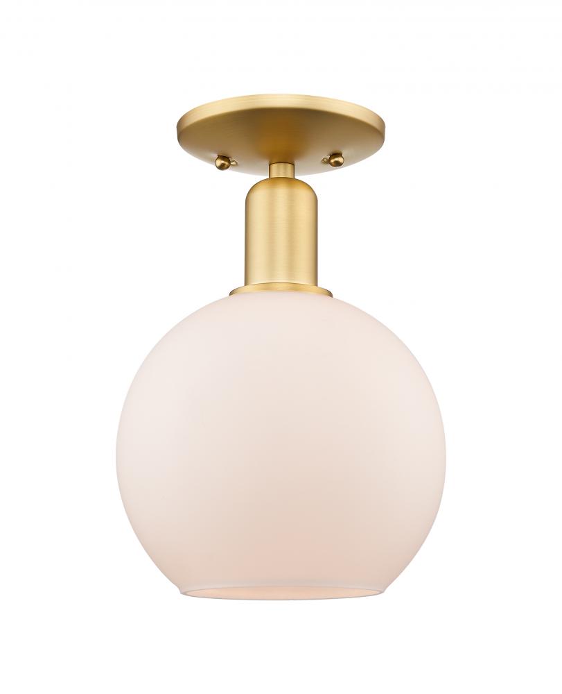 Athens - 1 Light - 8 inch - Satin Gold - Semi-Flush Mount