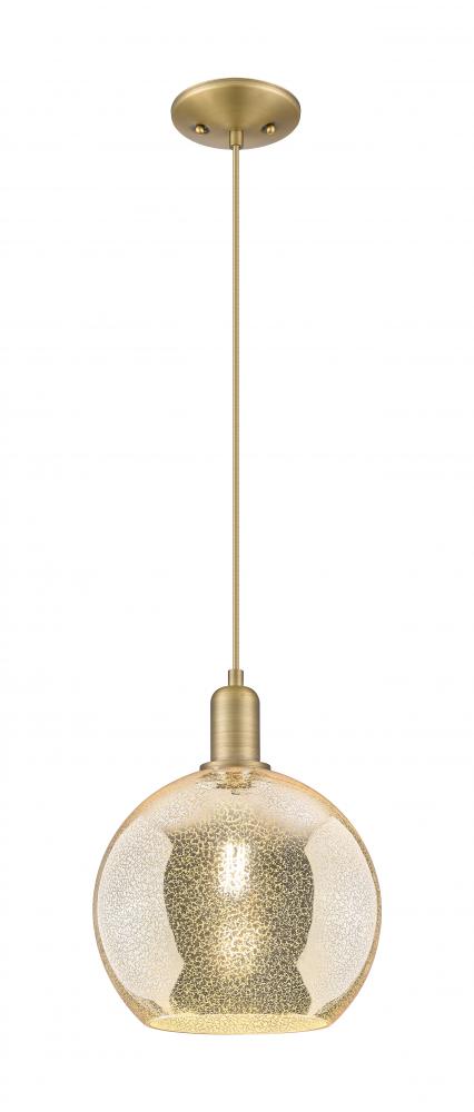 Athens - 1 Light - 10 inch - Brushed Brass - Cord hung - Mini Pendant