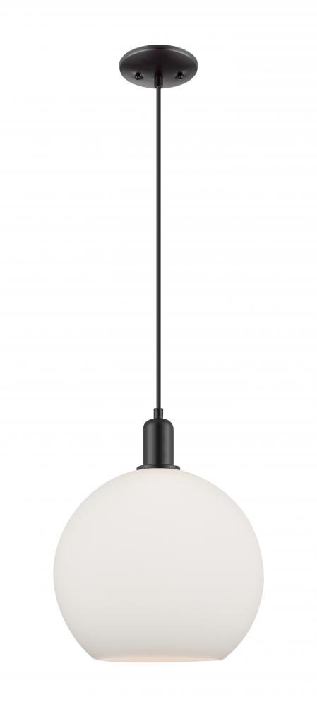 Athens - 1 Light - 12 inch - Matte Black - Cord hung - Mini Pendant