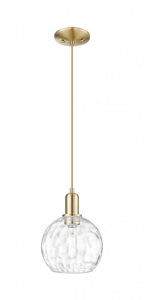 Athens Water Glass - 1 Light - 8 inch - Champagne Bronze - Cord hung - Mini Pendant