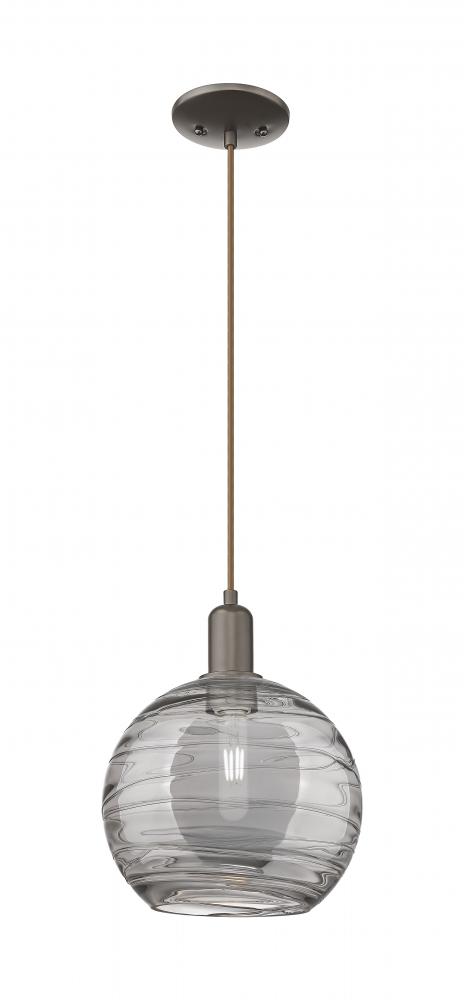 Athens Deco Swirl - 1 Light - 10 inch - Oil Rubbed Bronze - Cord hung - Mini Pendant