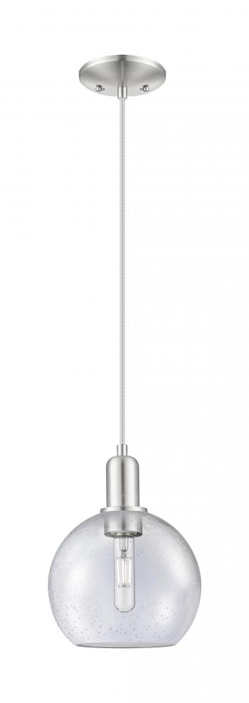 Athens - 1 Light - 8 inch - Brushed Satin Nickel - Cord hung - Mini Pendant