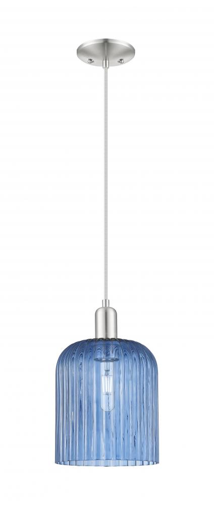 Bridal Veil - 1 Light - 8 inch - Brushed Satin Nickel - Cord hung - Mini Pendant