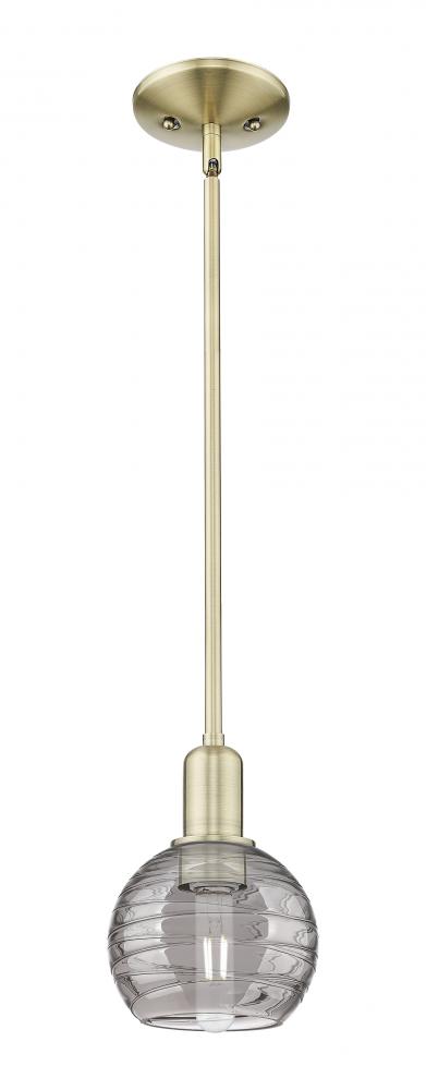 Athens Deco Swirl - 1 Light - 6 inch - Antique Brass - Mini Pendant
