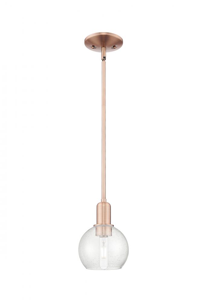 Athens - 1 Light - 6 inch - Antique Copper - Stem hung - Mini Pendant