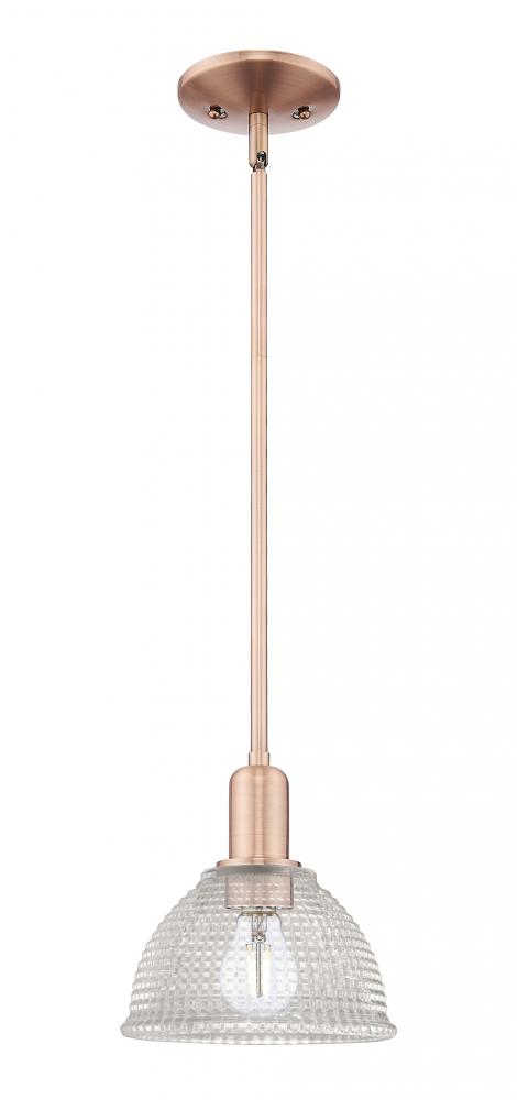 Arietta - 1 Light - 8 inch - Antique Copper - Stem hung - Mini Pendant