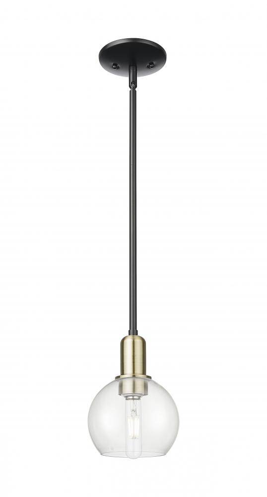 Athens - 1 Light - 6 inch - Black Antique Brass - Stem hung - Mini Pendant