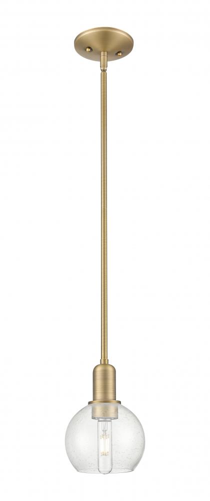 Athens - 1 Light - 6 inch - Brushed Brass - Stem hung - Mini Pendant