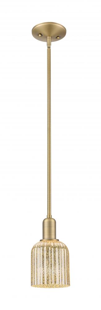 Bridal Veil - 1 Light - 6 inch - Brushed Brass - Mini Pendant