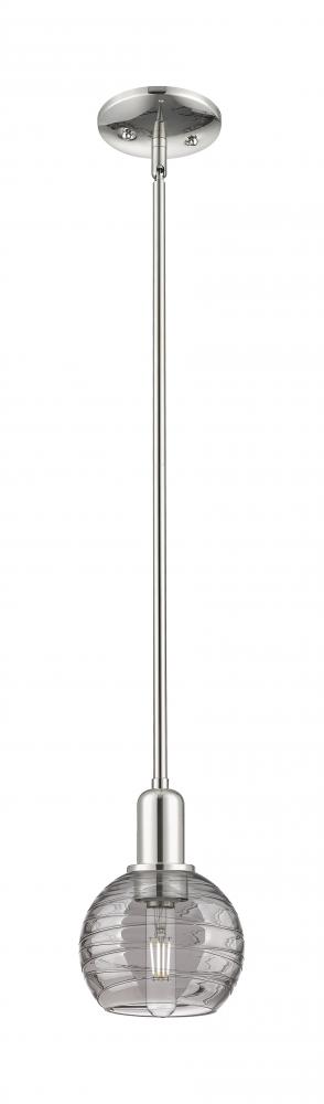 Athens Deco Swirl - 1 Light - 6 inch - Polished Nickel - Mini Pendant