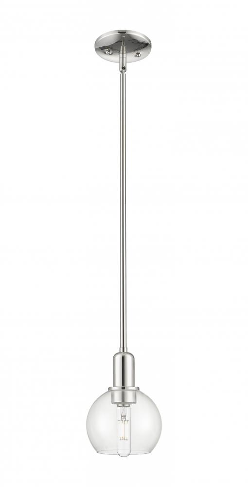 Athens - 1 Light - 6 inch - Polished Nickel - Stem hung - Mini Pendant