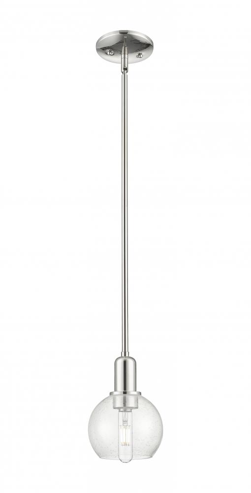Athens - 1 Light - 6 inch - Polished Nickel - Stem hung - Mini Pendant