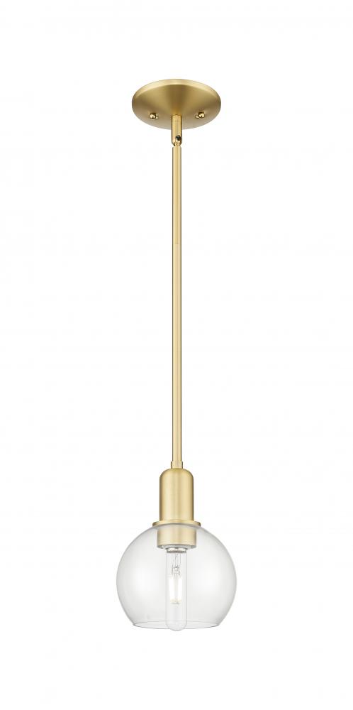 Athens - 1 Light - 6 inch - Satin Gold - Stem hung - Mini Pendant