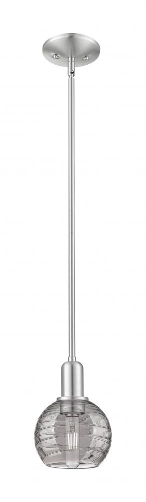 Athens Deco Swirl - 1 Light - 6 inch - Brushed Satin Nickel - Mini Pendant